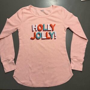 Old Navy Pink Long Sleeve Tee - Holly Jolly